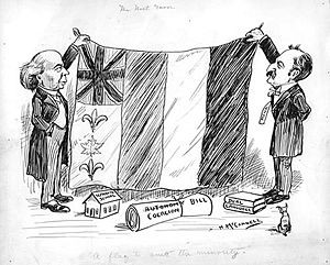 Political cartoon on Canada's multicultural identity, from 1911.