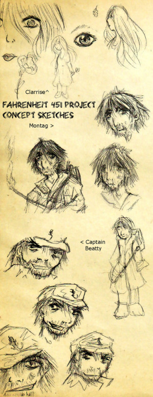 Captain Beatty Fahrenheit 451 Drawing Fahrenheit 451 characters by