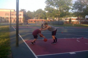 Tyler pushing through the end of a grueling workout in the heat. That ...