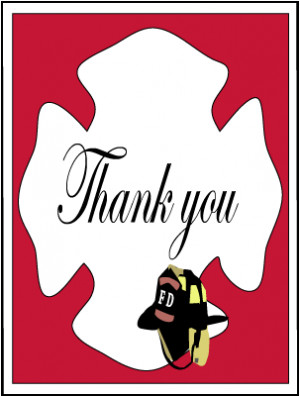 Fireman Theme Thank You Cards
