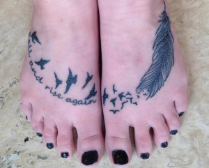 Foot Bible Quote Tattoos 6 fall rise eagle feather foot