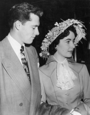 Actress Elizabeth Taylor and her first husband, hotelier Conrad Hilton ...