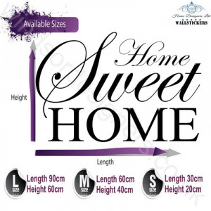 Details about HOME SWEET HOME wall art Sticker quote LARGE decor