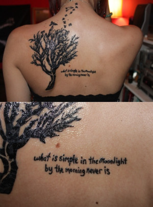 Tree And Quote Tattoo For Girls