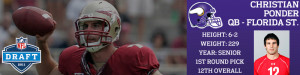 ... >> Video Of The Pick From NFL Network >> Ponder Photo Gallery