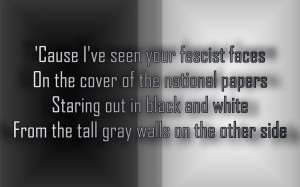 Fascist Faces - Elton John Song Lyric Quote in Text Image