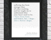 literary art print / book quote // great expectations; charles dickens ...