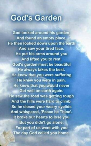 God's garden #grief #loss #lostlovedone