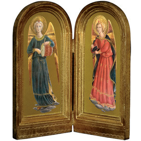 Fra Angelico Musical Angels Drum and Cymbals Diptych