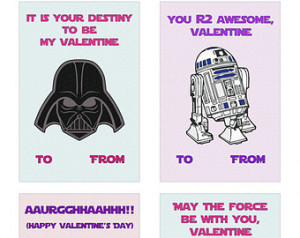 Star Wars Valentine - A Star Wars Valentine's Day Card Set of 8 DIY ...