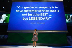 Rosalind Brewer In Front of Sam Walton Quote