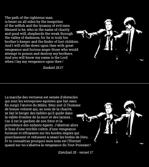 Image search: Ezekiel 25 7 pulp fiction movie holybible verse