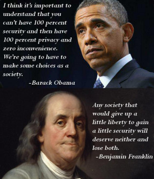 Benjamin Franklin and Barack Obama.Obama: I think it is important to ...
