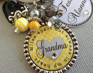 Miles Apart Always in my Heart, Gra ndmother keychain PERSONALIZED ...