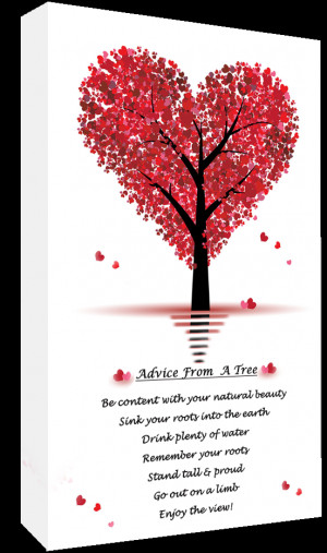 ... Advice From a Tree Quote - Red - Cotton Canvas Wall Art Picture Print
