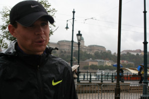 Derek Miles gets wet in Budapest