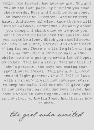 The girl who waited. This gave me chills and I almost cried..