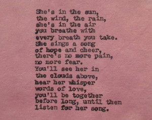 Grief Poem Infant Loss Child Loss Poem Quote She's In the Rain Comfort ...