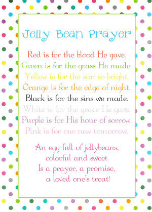 Jelly Bean Prayer poem - Easter freebie