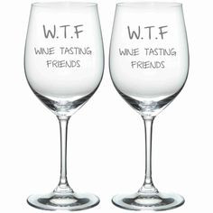 Wine Tasting Friends Funny Glass Set of 2 Choose from stemless glasses ...