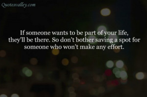 If Someone Wants To Be Part Of Your Life