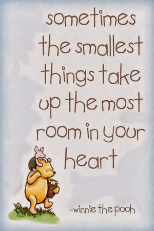 ... smallest things take up the most room in your heart winnie the pooh