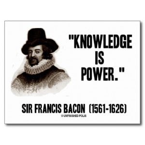 Sir Francis Bacon Knowledge Is Power Quote Postcard