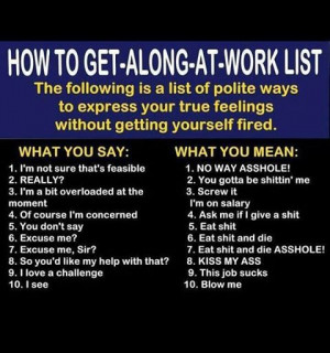 How To Get Along At Work List