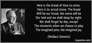 Here is the bread of time to come, Here is its actual stone. The bread ...