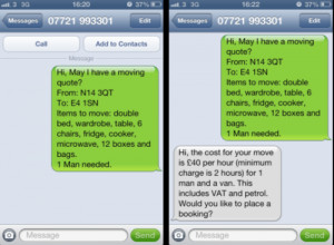 Moving Quotes via Text Message.