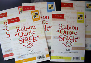 NEW-RUB-ON-QUOTE-STACK-COLOR-50-Adhesive-Quotes-DCWV-Rub-Ons