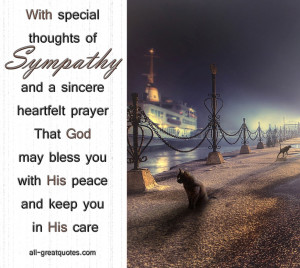 With special thoughts of sympathy and a sincere heartfelt prayer That ...
