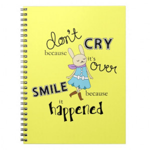 Kawaii Adorable Bunny Cartoon Inspirational Quote Spiral Notebook