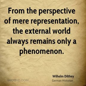 ... representation, the external world always remains only a phenomenon