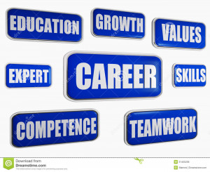 Career, education, teamwork, skills, competence, expert, growth - text ...