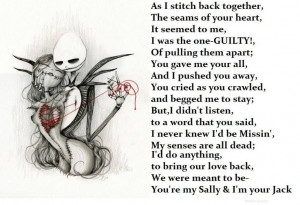 Love. From Jack to Sally. Nightmare Before Christmas.