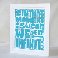 Perks of being a wallflower quote framed.