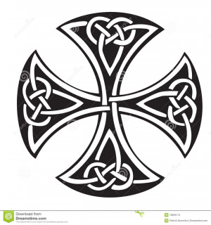 An illustration of a Celtic cross with a beautiful design, isolated on ...