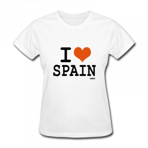 Customize Casual T Shirt Woman i love spain Funny Quote T-Shirts Girl ...