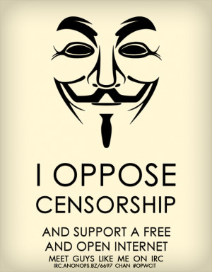 Message from Fawkes #OpWCIT ~ I Oppose Censorship by OpGraffiti