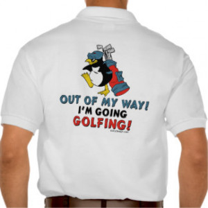 Golfing Penguin Polo T-shirts