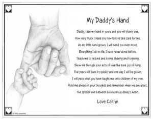 Keepsake Personalized Daddy's Hand Poem Quote Saying Father's Day ...