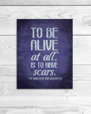 ... Steinbeck Quote Art Print, The Winter of our Discontent Poster 8 x 10