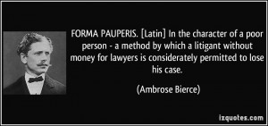 FORMA PAUPERIS. [Latin] In the character of a poor person - a method ...