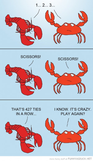 crab lobster playing rock paper scissors comic funny pics pictures pic ...