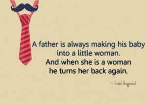 card with a tie and the quote: A father is always making his baby ...