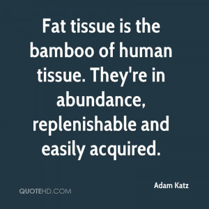 Fat tissue is the bamboo of human tissue. They're in abundance ...