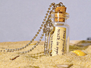 Message in a Bottle Necklace, Glass Bottle Necklace, Friendship ...