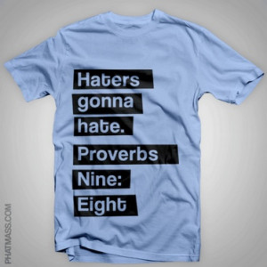 Haters gonna hate. Proverbs Nice:Eight