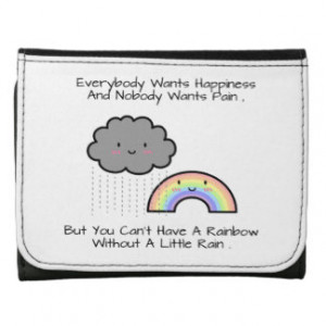 Cute Rainbow Rain Cloud Happiness Quote Wallet